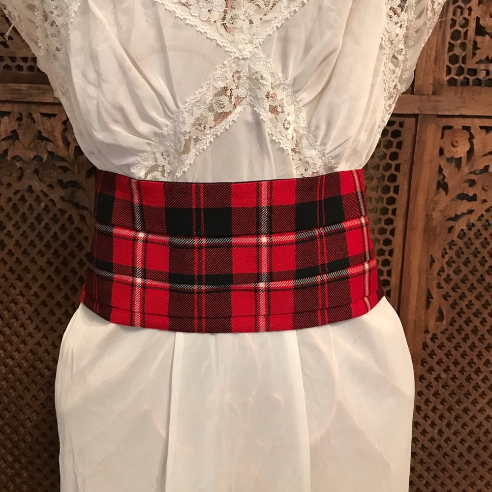 Cummerbund Red Plaid Scottish Wool